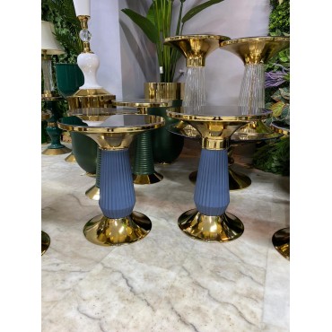 gri camlı gold  sehpa